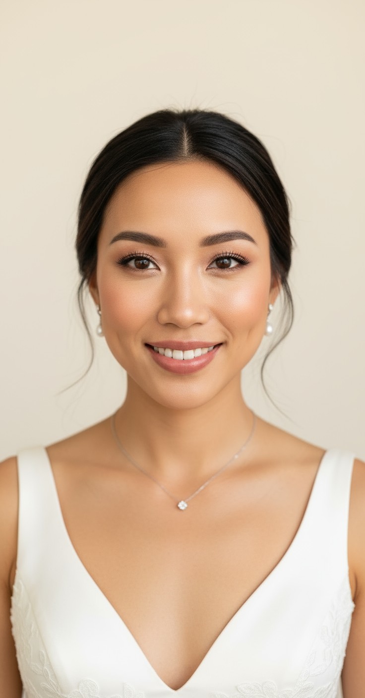 After Messy Low Bun Wedding